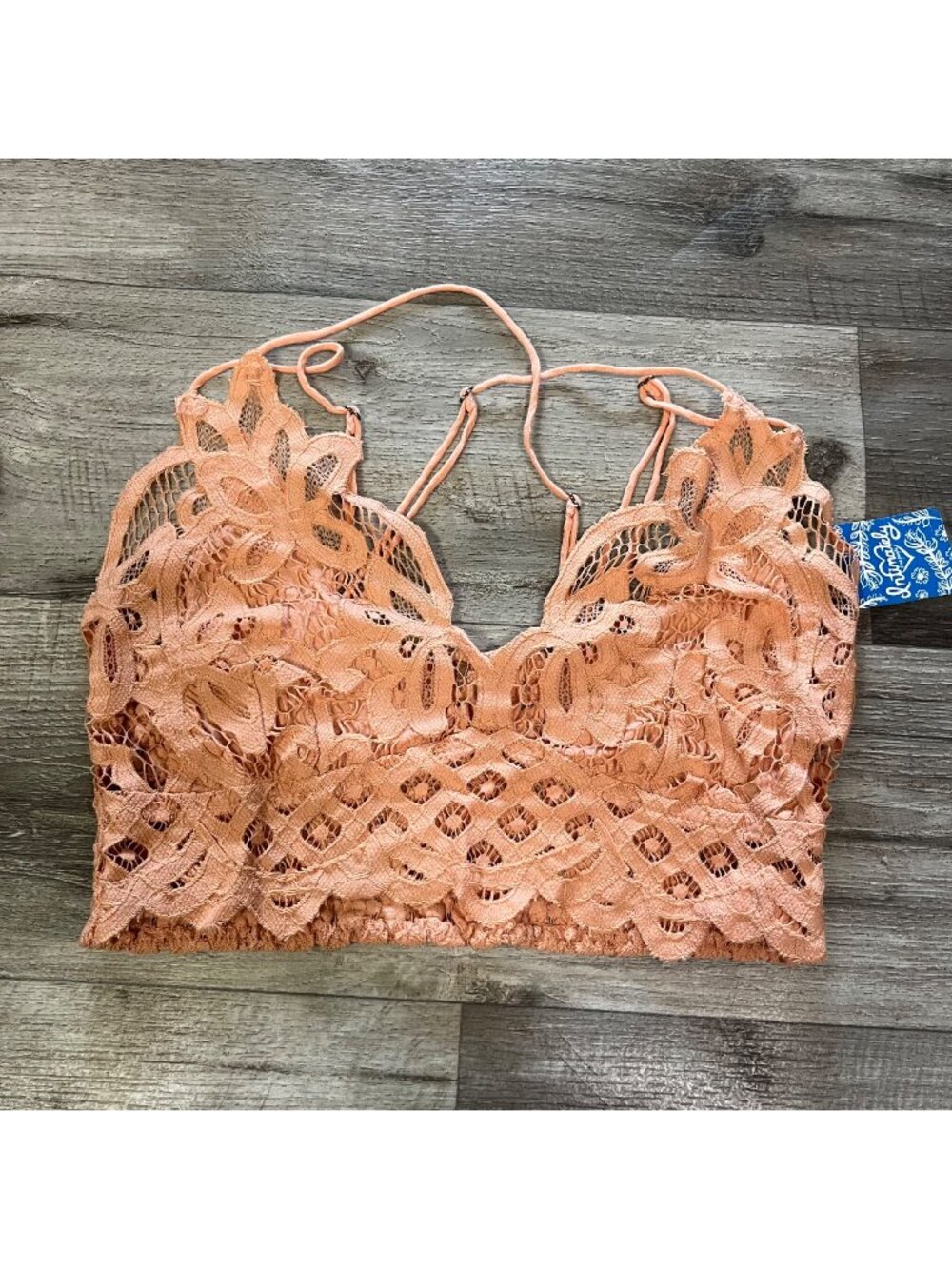Free People Adella It Orange Lace Strappy Bralette NWT Women’s Size M